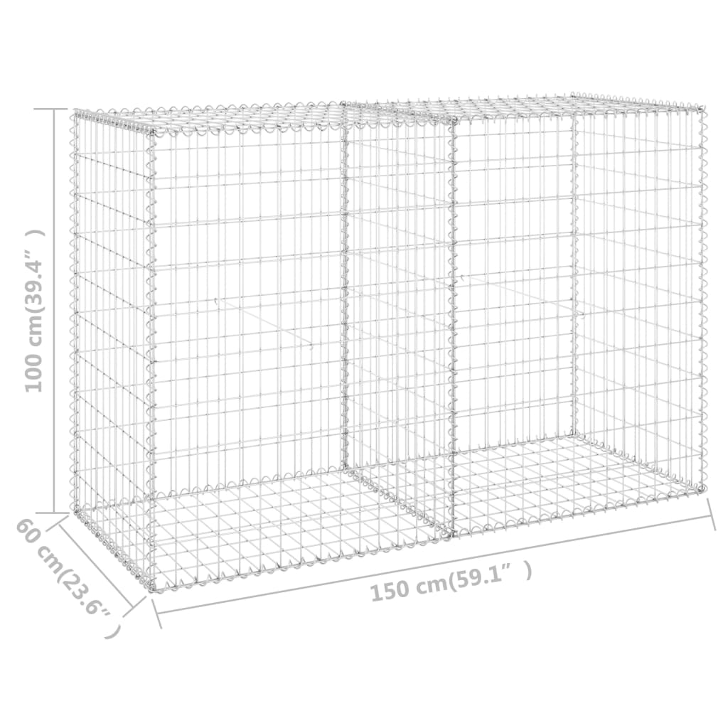 Muro De Gaviones Con Cubiertas Acero Galvanizado 150x60x100 Cm / Vetonek_1