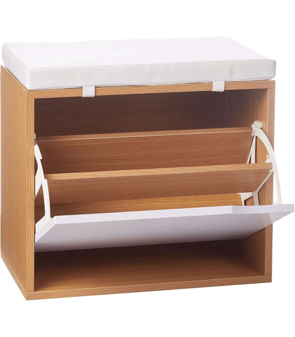 Banco Zapatero 1 Puerta Acabado Cerezo/blanco, 46cm(ancho) 50cm(altura) 29.5cm(fondo)_1