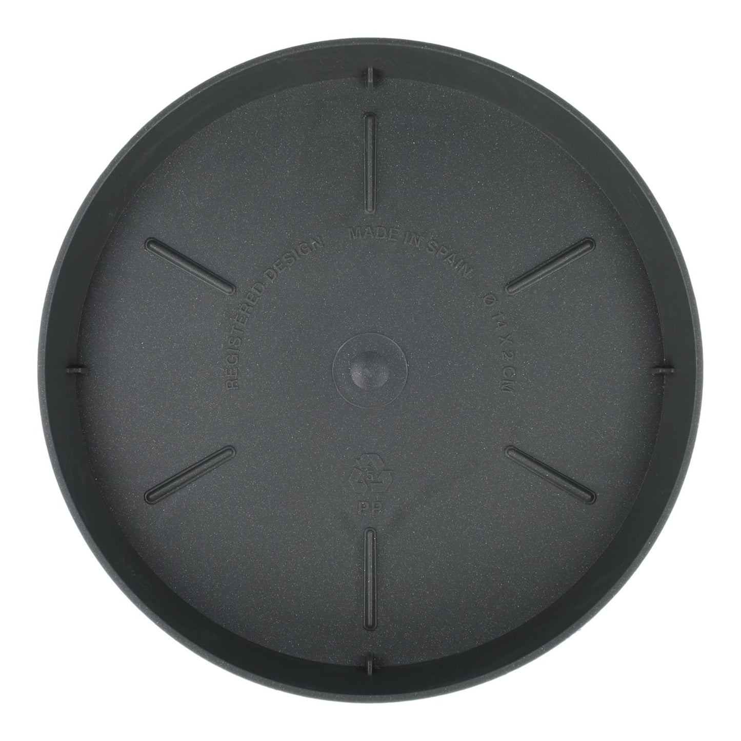 Plato maceta Tes color antracita D 14 x 2