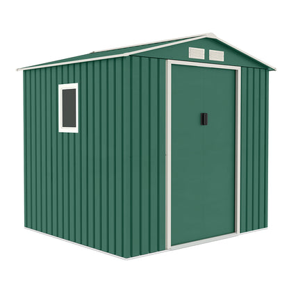 Caseta Metálica High Door Menorca Verde - Amplio Almacenamiento - 2,14x2,045x1,94 M - Multicolor_1