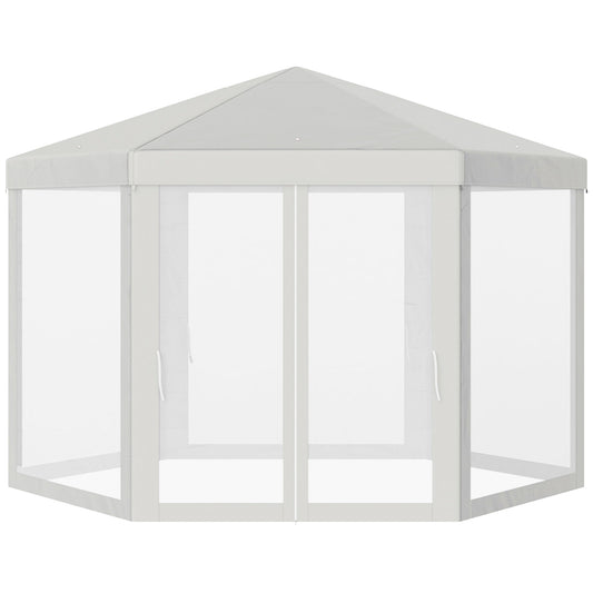 Outsunny Carpa Jardín Cenador Hexágonal Pabellón Gazebo Con Mosquitera 3 Color_0