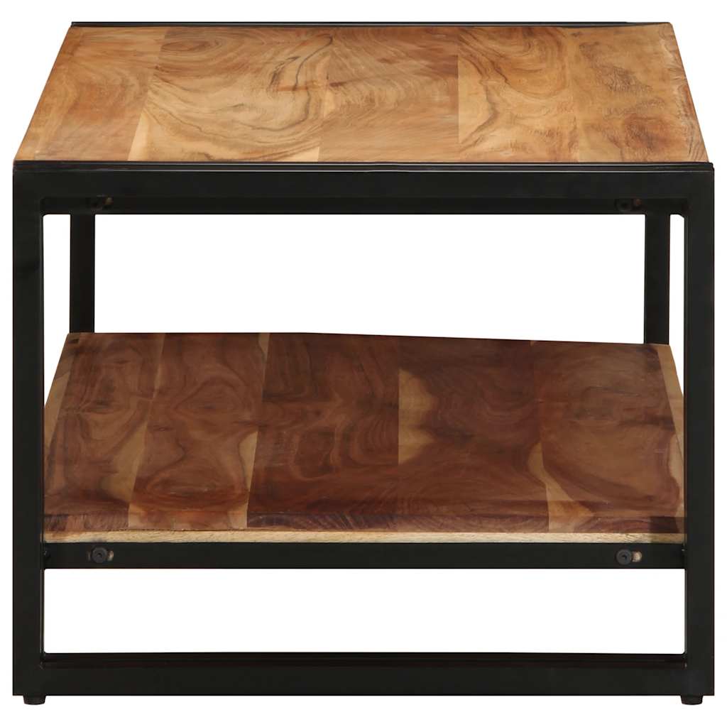 Mesa De Centro Madera Maciza De Acacia 90x50x38 Cm_3