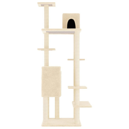 Vidaxl Rascador Para Gatos Con Postes De Sisal Crema 154 Cm_3