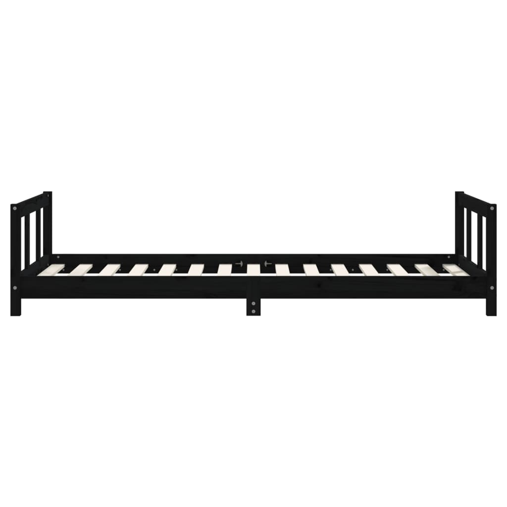 Estructura De Cama Para Niños Madera De Pino Negro 90x190 Cm / Vetonek_5