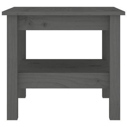 Mesa De Centro De Madera Maciza De Pino Gris 45x45x40 Cm_1
