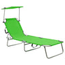 Tumbona Plegable Con Toldo Aluminio Verde