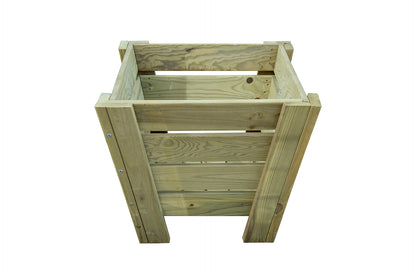 Macetero Abril Abierto De Madera Tratada Autoclave De 50 X 50 X 47 Cm 10° 55l + Bolsa Geotextil, Para Exterior.._1