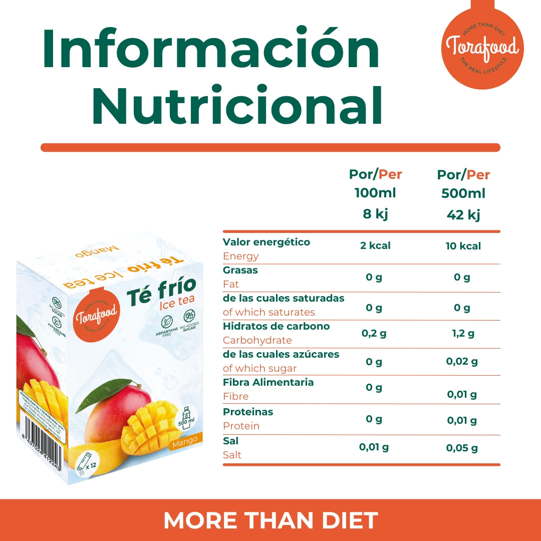 Té Frío Mango En Polvo - 12 Sobres de 3 Gramos Torafood_4