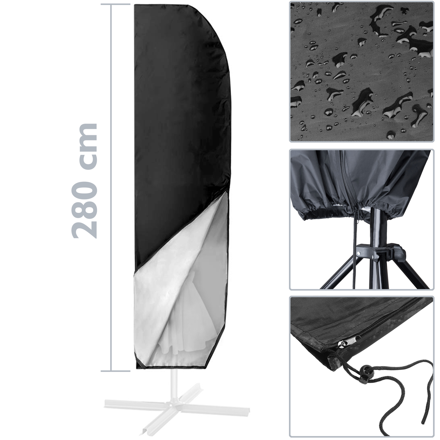 Funda Para Sombrilla De 280 Cm. Cubierta Protectora Impermeable De Parasol_1