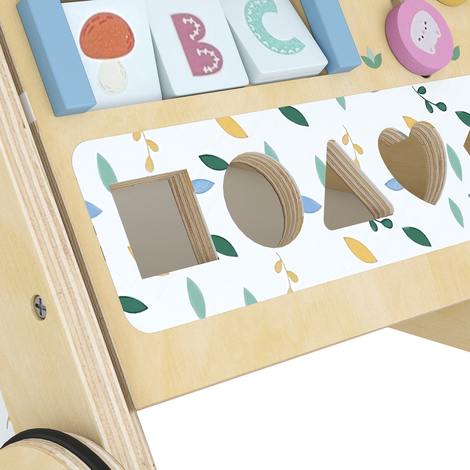 Aiyaplay Andador Madera Bebé Con Juguetes Montessori Y Control Velocidad Natural_4