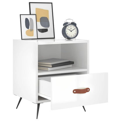 Mesita Noche 2 Uds Madera Ingeniería Blanco Brillo 40x35x47,5cm_2
