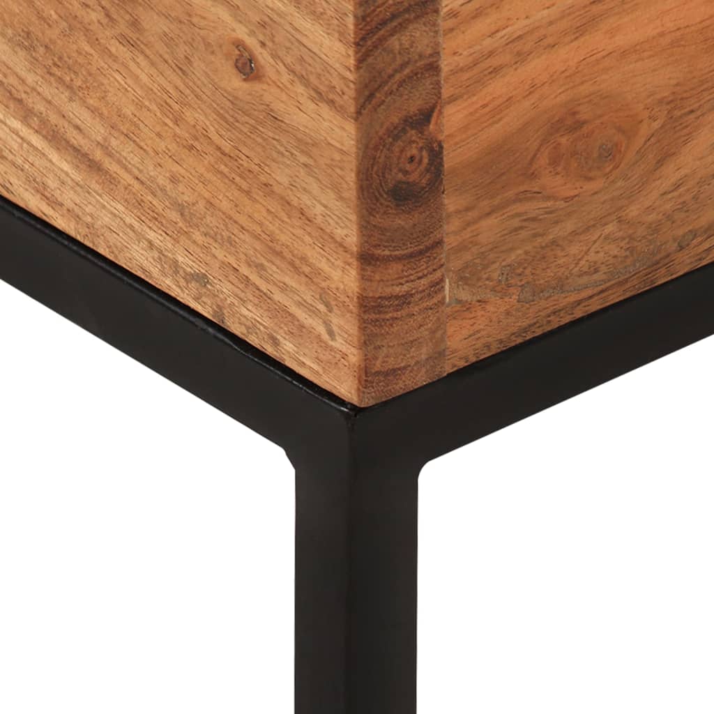 Mesa Auxiliar De Madera Maciza De Acacia 30x30x33 Cm_1