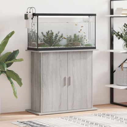 Vidaxl Soporte Para Acuario Madera Ingeniería Gris Sonoma 81x36x73 Cm_1