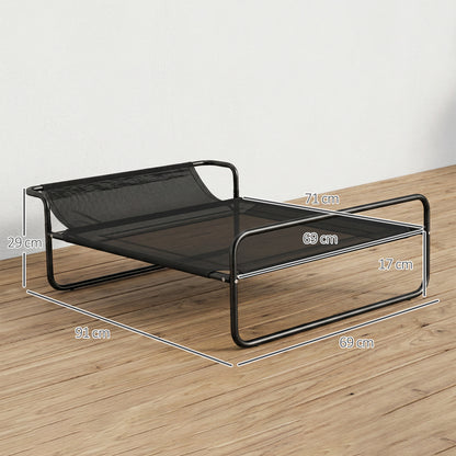 Pawhut Cama Elevada Para Perros Refrescante Y Transpirable 91x69x29 Cm Negro_2