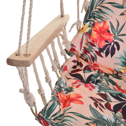 Outsunny Silla Colgante Para Exterior Interior De Flores 100x106cm Carga 100 Kg_4