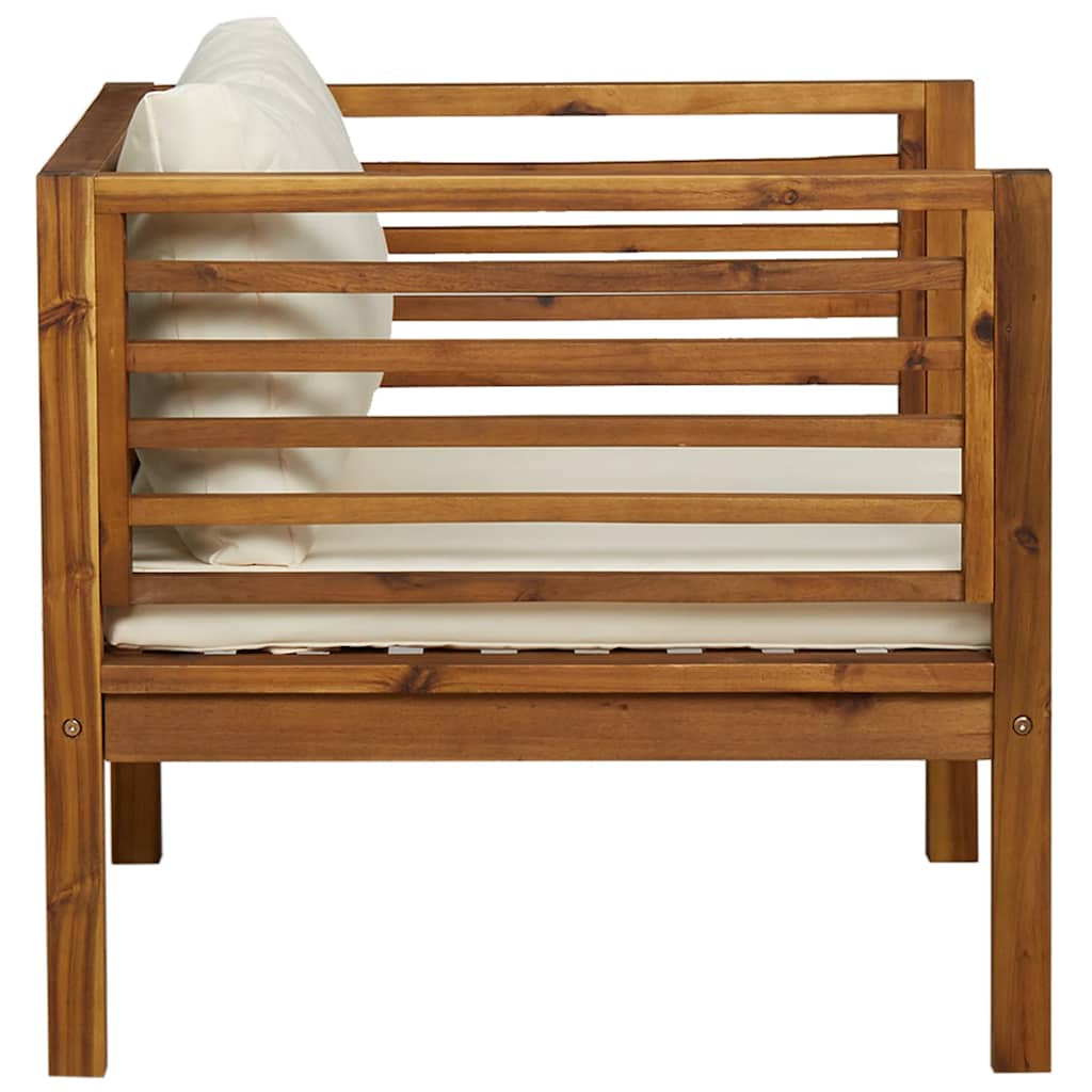 Vidaxl Silla De Jardín Y Cojines Blanco Crema Madera Maciza De Acacia_3