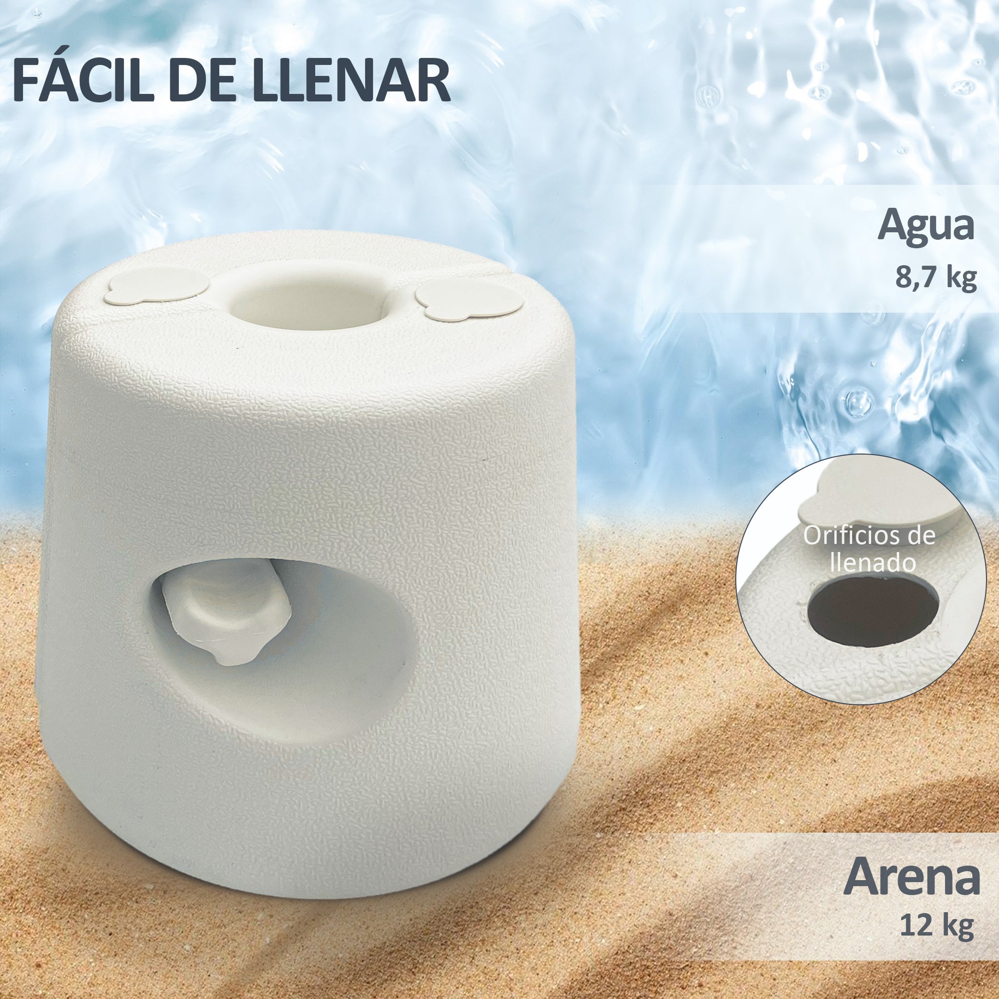 Outsunny Pack De 4 Pesos Para Carpas Plegables Soportes Rellenables Con 8_4