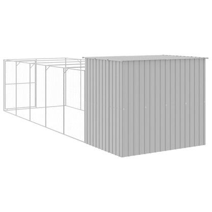 Vidaxl Caseta Perros Corral Acero Galvanizado Gris Claro 214x661x181cm_4