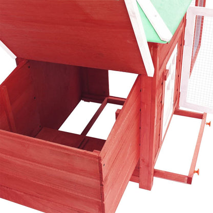 Vidaxl Gallinero Con Ponedero Madera Maciza Abeto Rojo 190x72x102 Cm_3