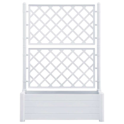 Jardinera Con Enrejado Pp Blanca 100x43x142 Cm_3
