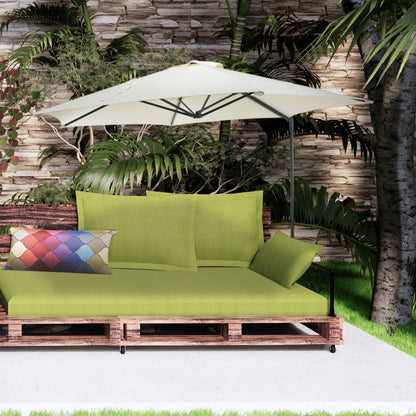 Well Home - Sombrilla Colgante Push Up Ø270cm Crema Con Base De Acero Cruzado