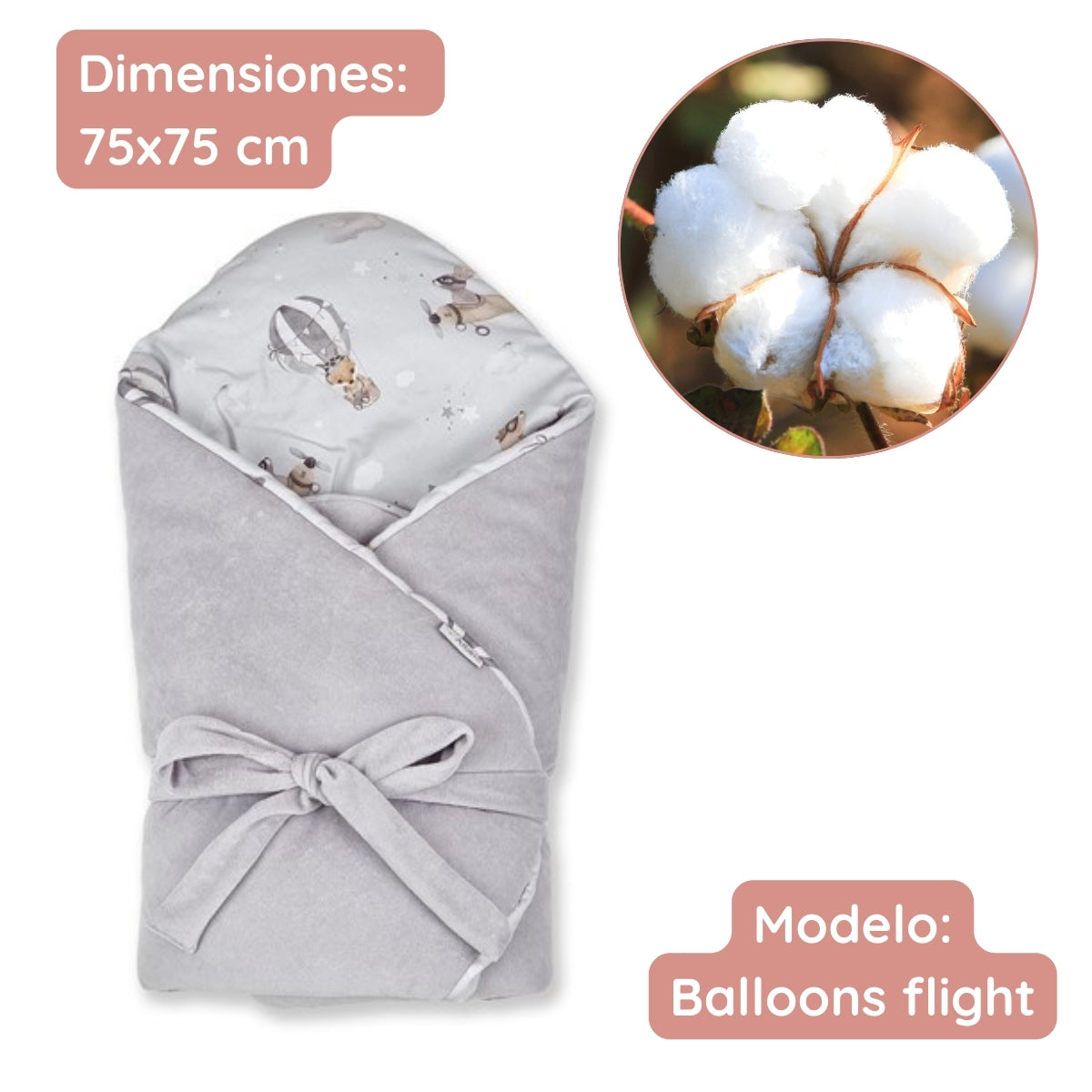 Saco Capazo Bebé Velour Balloon Flight_2