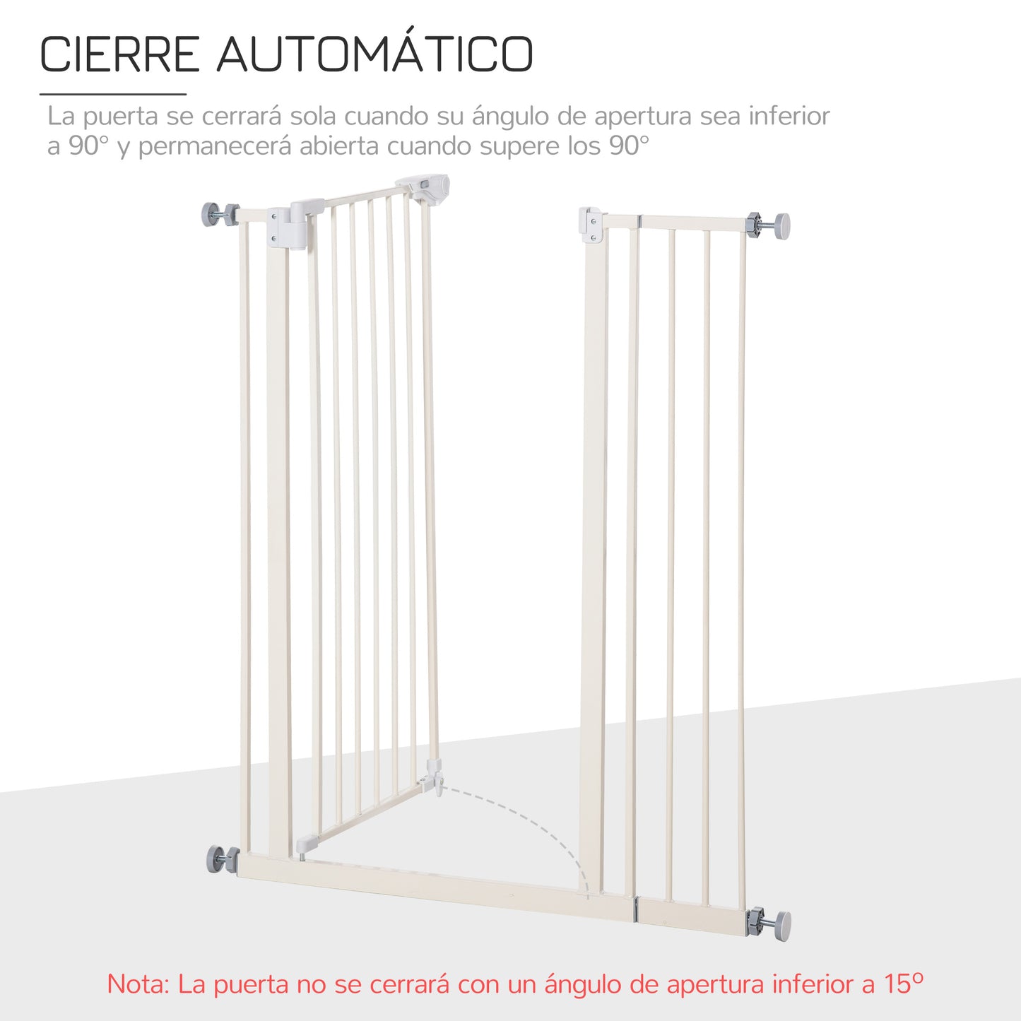 Pawhut Barrera De Seguridad Para Puertas Escaleras Perros Con Cierre Automático_5