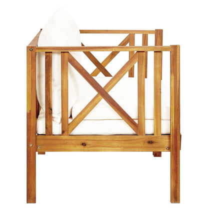 Vidaxl Banco De Jardín 2 Plazas Con Cojines Madera Maciza Acacia 122cm_3