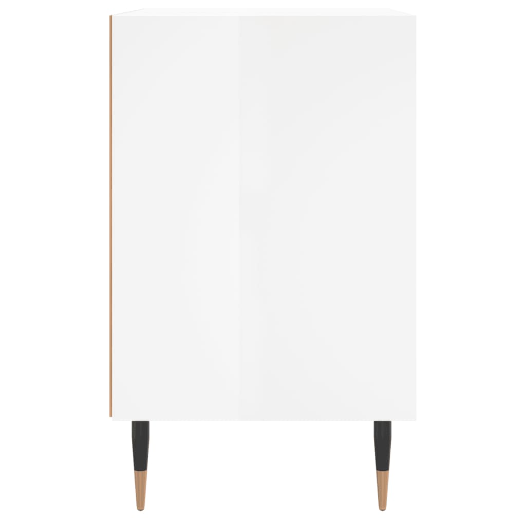 Mesita De Noche Madera De Ingeniería Blanco Brillo 40x30x50 Cm_3