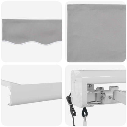 Toldo Retráctil Gris Claro 350 X 250 X 165 Cm Tela Y Metal_3