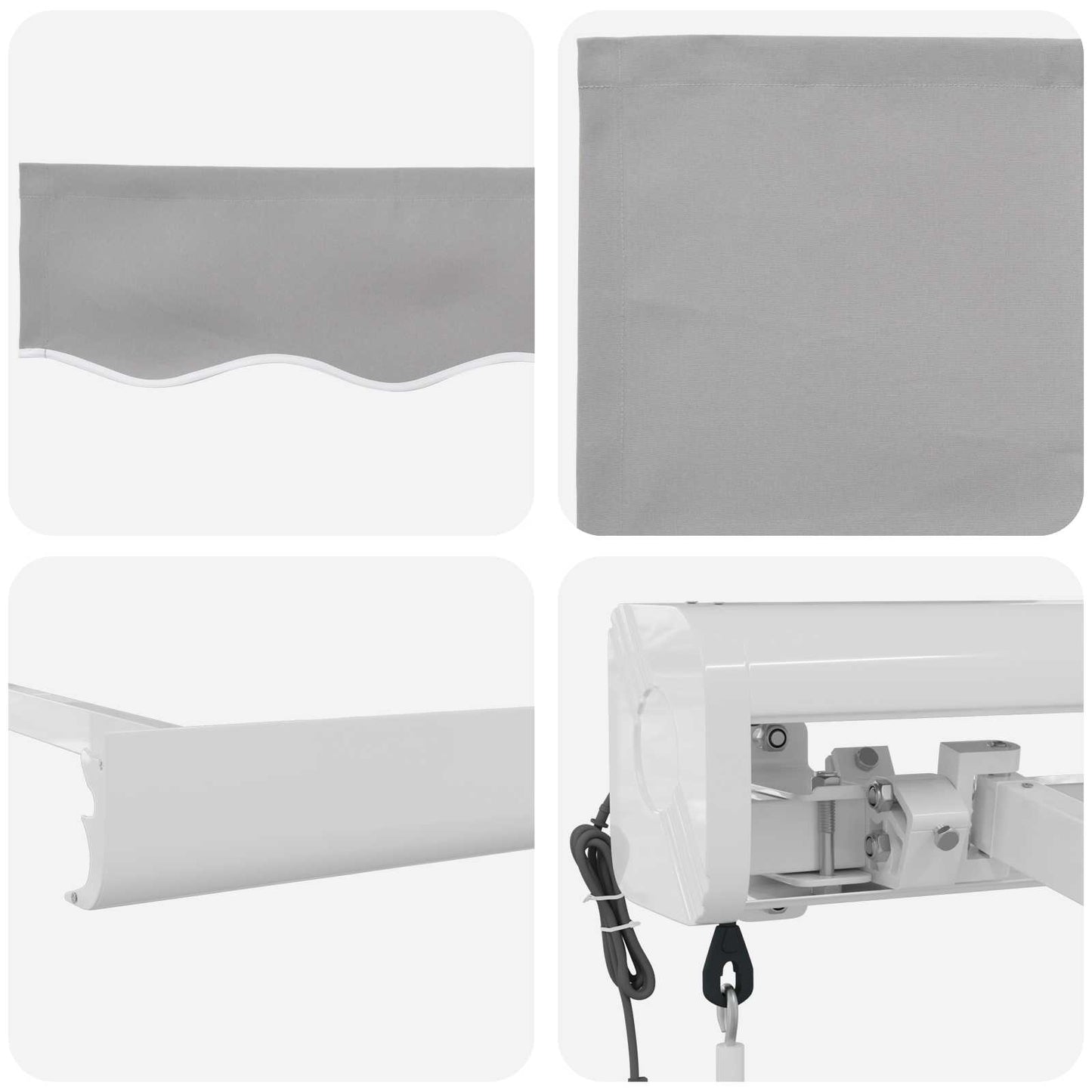 Toldo Retráctil Gris Claro 400 X 300 Cm Tela Y Metal_3