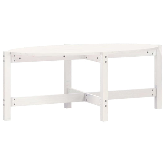 Mesa De Centro De Madera Maciza De Pino Blanco 118x63x45 Cm_0
