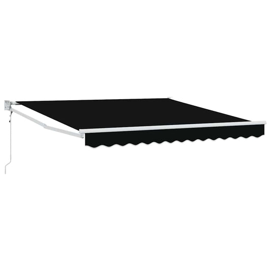 Toldo Retráctil Negro 350 X 250 Cm Poliéster Y Metal_0