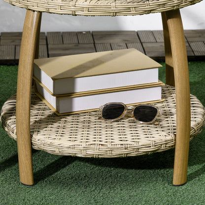 Outsunny Conjunto De Mesa Y Sillas De Jardín Para Exterior Natural Y Marrón_3