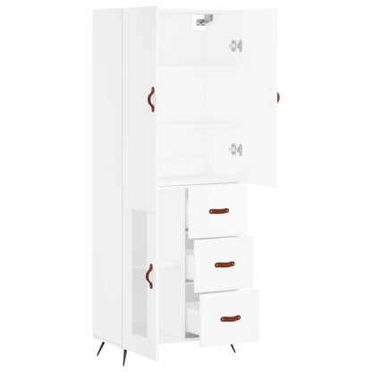 Aparador Alto Madera Contrachapada Blanco 69,5x34x180 Cm_3