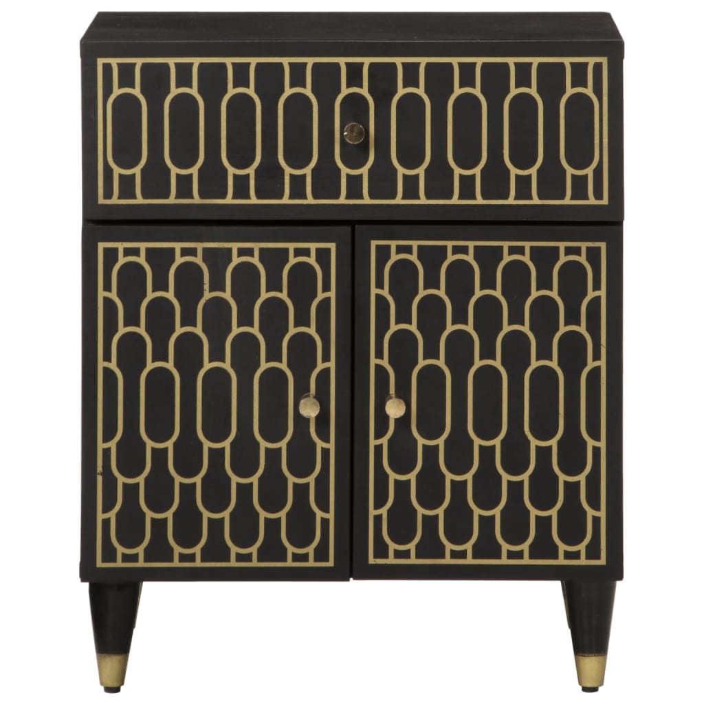 Mesita De Noche Madera Maciza De Mango 50x33x60 Cm_1