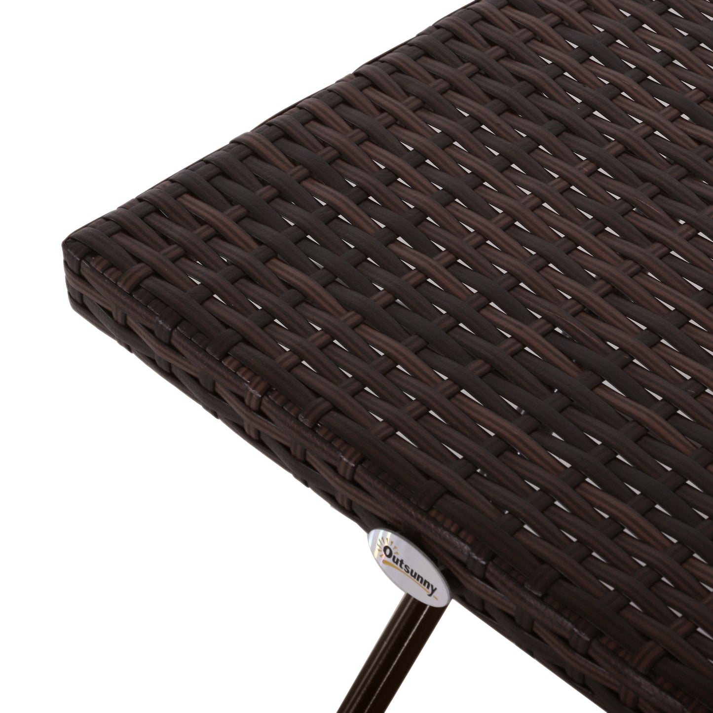 Outsunny Mesa Plegable Para Jardín Terraza Patio Ratán Y Acero Con Patas_3
