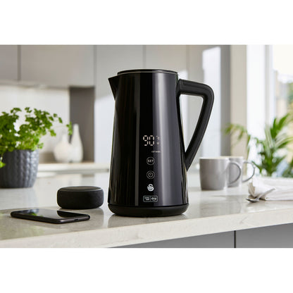 Alexa Hervidor Agua Eléctrico Inteligente Wifi Smart Kettle 1,5l Inalámbrico Control Táctil Led Swan Sk14650blkneu, Negro_2