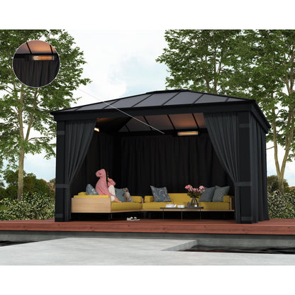 Calefactor electrico de fibra de carbon para pérgolas y gazebos