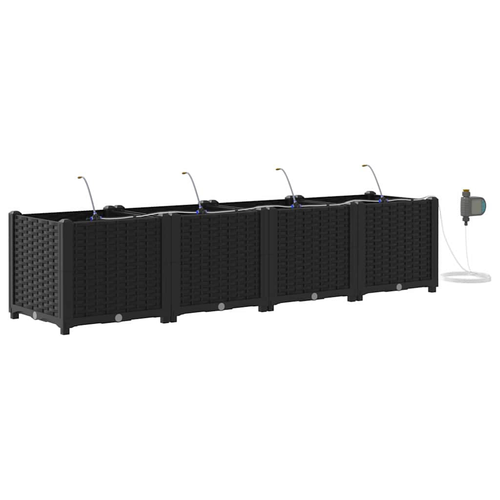 Vidaxl Jardineras Negro 160 X 40 X 37.5 Cm Acero_0