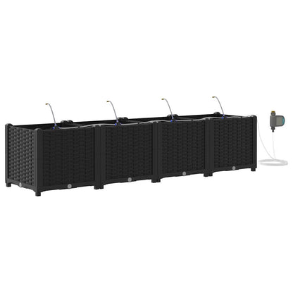 Vidaxl Jardineras Negro 160 X 40 X 37.5 Cm Acero_0