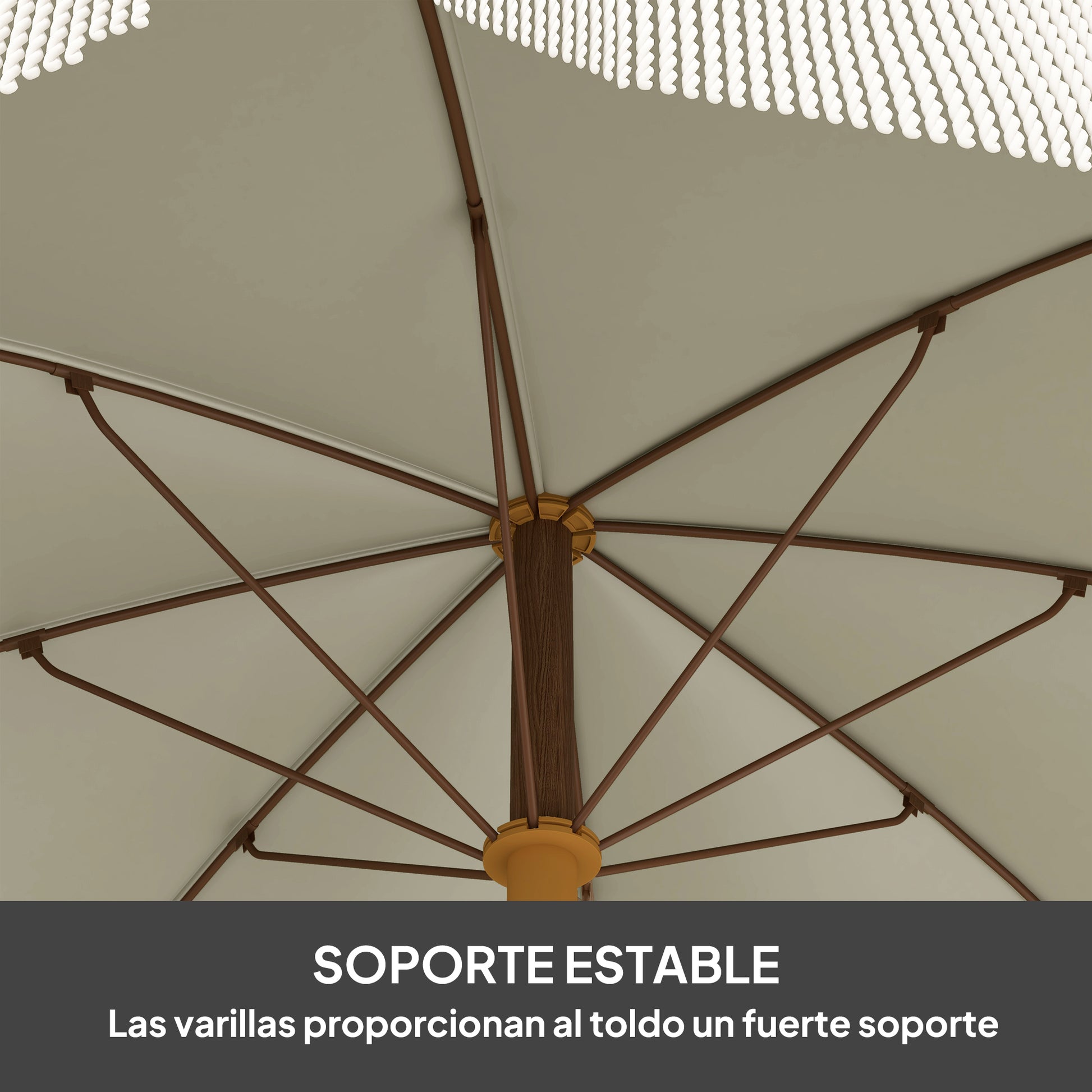 Outsunny Sombrilla De Playa Grande Ø190x210 Cm Con Protección Uv40+ Verde_4