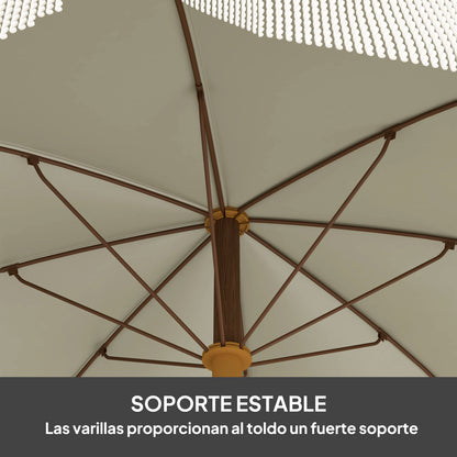 Outsunny Sombrilla De Playa Grande Ø190x210 Cm Con Protección Uv40+ Verde_4
