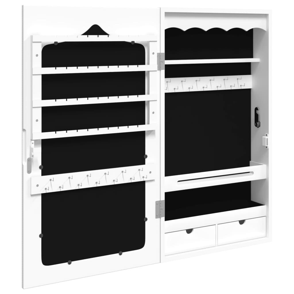 Vidaxl Espejo Con Joyero De Pared Blanco 37,5x10x67 Cm_4