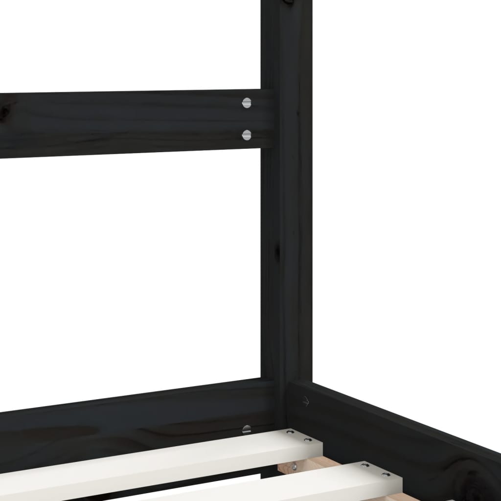 Estructura De Cama Para Niños Madera De Pino Negro 80x200 Cm / Vetonek_5