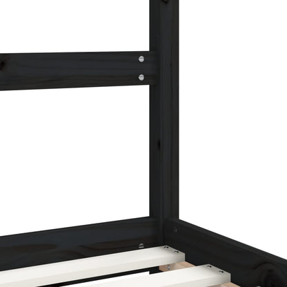 Estructura De Cama Para Niños Madera De Pino Negro 80x200 Cm / Vetonek_5