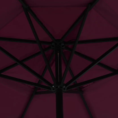 Vidaxl Sombrilla De Jardín Con Palo De Aluminio 500 Cm Rojo Burdeos_3