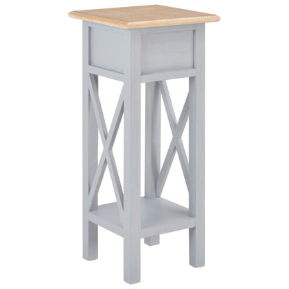 Mesa Auxiliar De Madera Gris 27x27x65,5 Cm_3