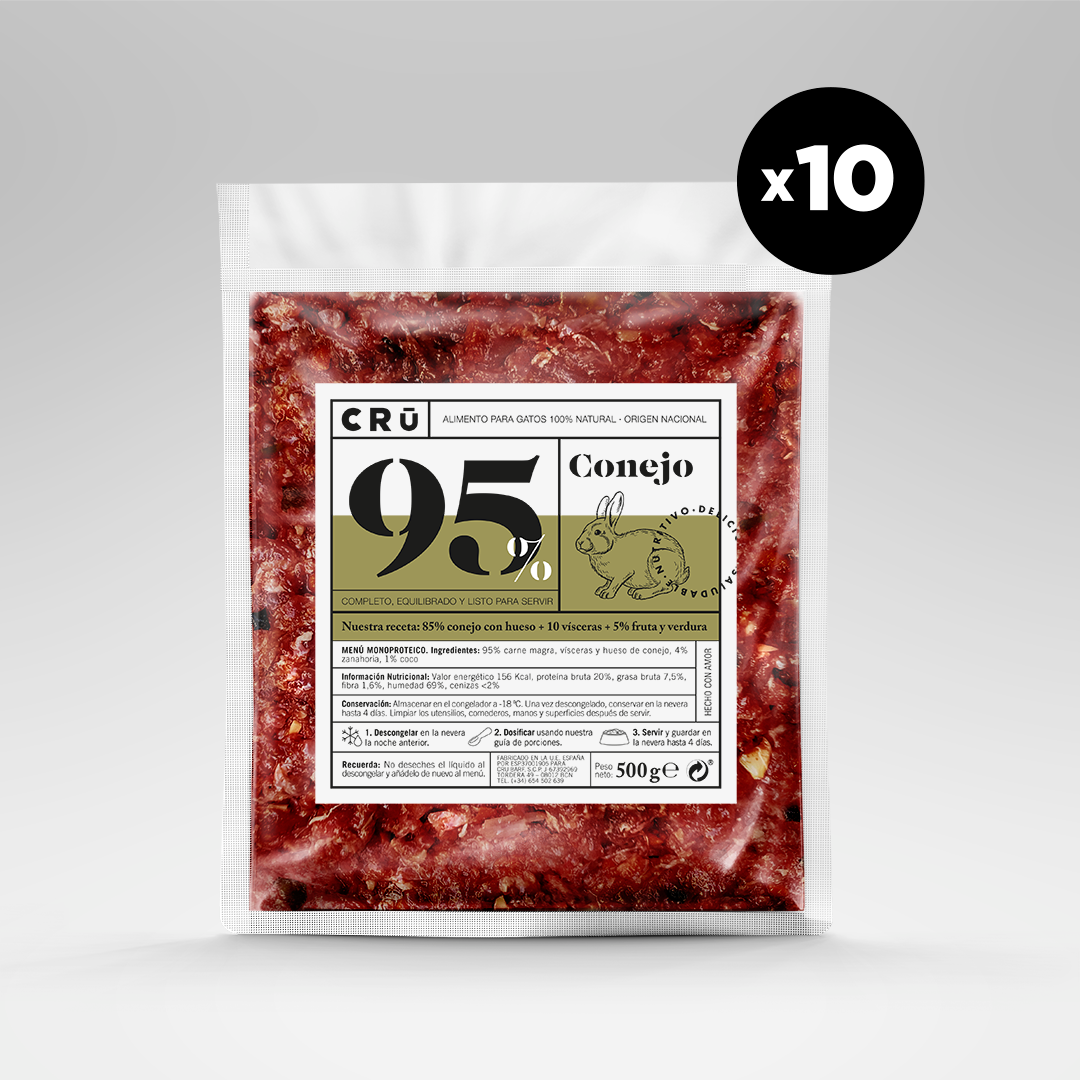 Menú Barf De Conejo Para Gato - 10 Paquetes