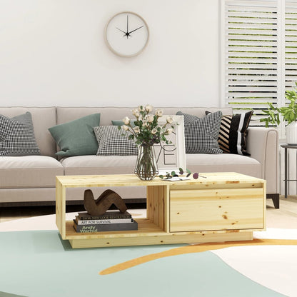 Mesa De Centro De Madera Maciza De Abeto 110x50x33,5 Cm_1